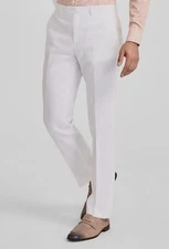Bar III Men White Slim-Fit Linen Cotton Suit Pants Size 32W 30L