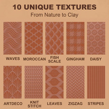 Clay Texture Rollers | 10-Pack Polymer Clay T...