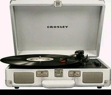 Crosley Cruiser Deluxe Portable Turntable CR8005D-WS Bluetooth Speakers White