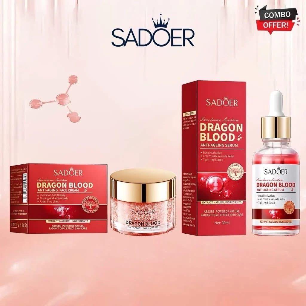 SADOER Dragon’s Blood Cream & Serum with Retinol & Placenta -COMBO
