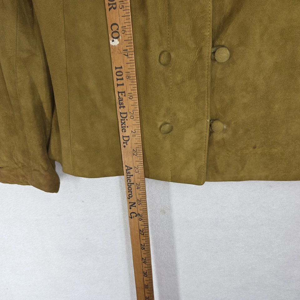 Vtg Blazer Leather Jacket Skirt Set Green Womens Grandma Workwear Business - Image 2 of 4