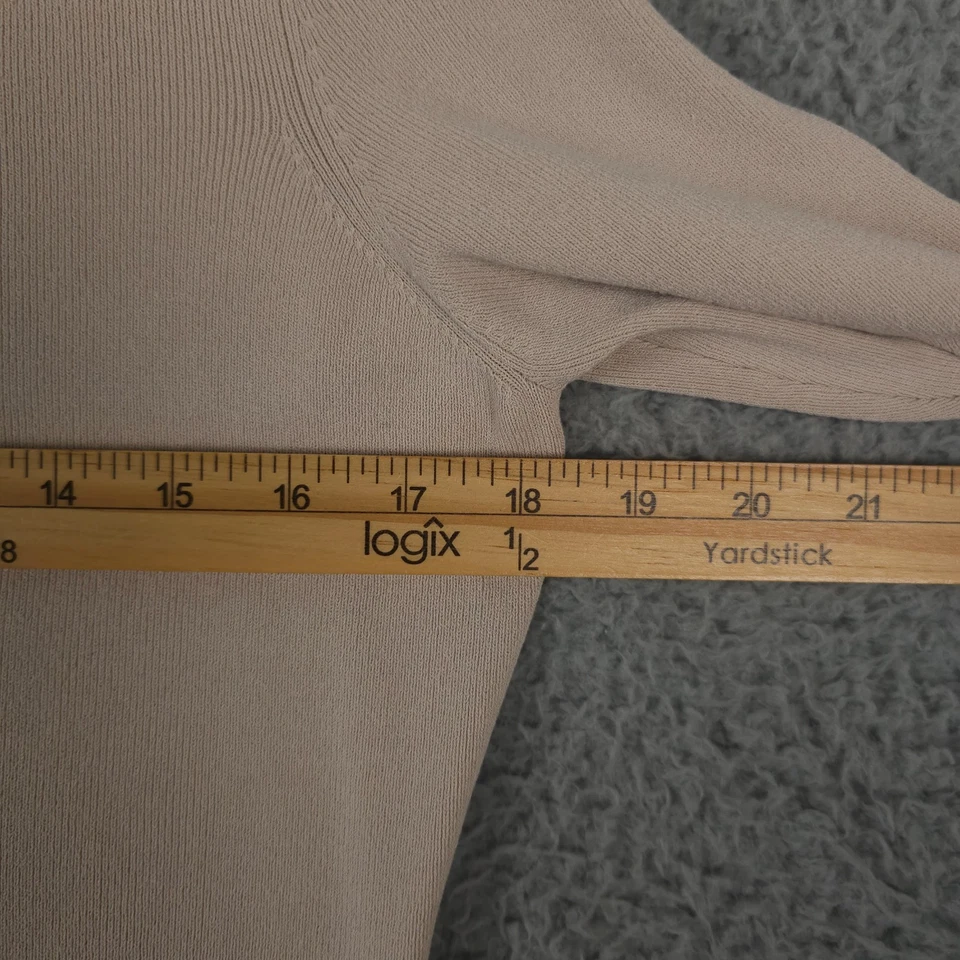 Suéter Ann Taylor LOFT Mujer MP Beige Lentejuelas Acentuado Cárdigan Abotonado DEFECTUOSO Foto 4 de 4