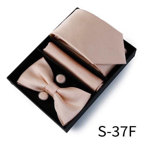 Cravatta uomo papillon gemello fazzoletto da taschino set fazzoletto da taschino con scatola - Foto 13 di 27