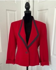 Pendleton Women  s Vintage Scarlet Blazer with Ebony Trim