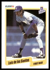 Luis De Los Santos 1990 Fleer #105 Royals MLB READ FREE SHIPPING AutographDen