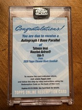 2026 Topps Chrome Black Tatsuya Imai Autograph I Base Parallel Redemption Card
