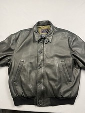 FACONNABLE by Albert Goldberg Classic Soft Black LEATHER BOMBER JACKET Size M