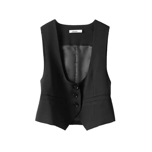 Dama Traje Chaleco Camiseta sin mangas Ajustado Cuello en U Chaleco Corto Sin Mangas Moda Básico - Imagen 9 de 10