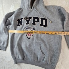 NYPD Hoodie Men  s Large Gray Made in Korea NYC Police Blue Lives New York