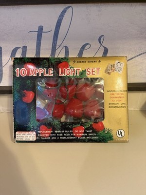 Apple Light Set Lot of 2 Boxes 10 Lights In Each Box Blinking Christmas Holiday