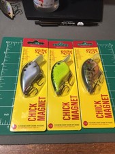 LOT OF 3 STRIKE KING 7/16 OZ. CHICK MAGNET CRANKBAITS 3 PATTERNS NIPS