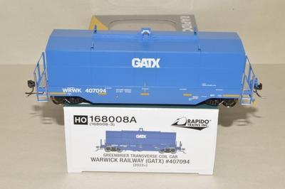 #ad #ad HO scale Rapido Trains Greenbrier Transverse coil car train GATX Warwick Ry $89.00