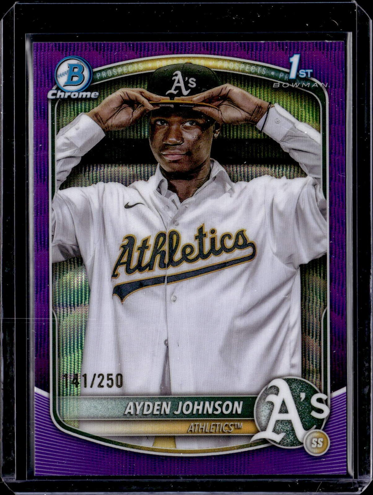 2025 Bowman Chrome #BCP-197 Ayden Johnson Prospects Purple Wave #/250