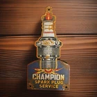Vintage Spark Plug Porcelain Sign Bosch AC Delco Firestone Gas Oil 10" X 5" USA
