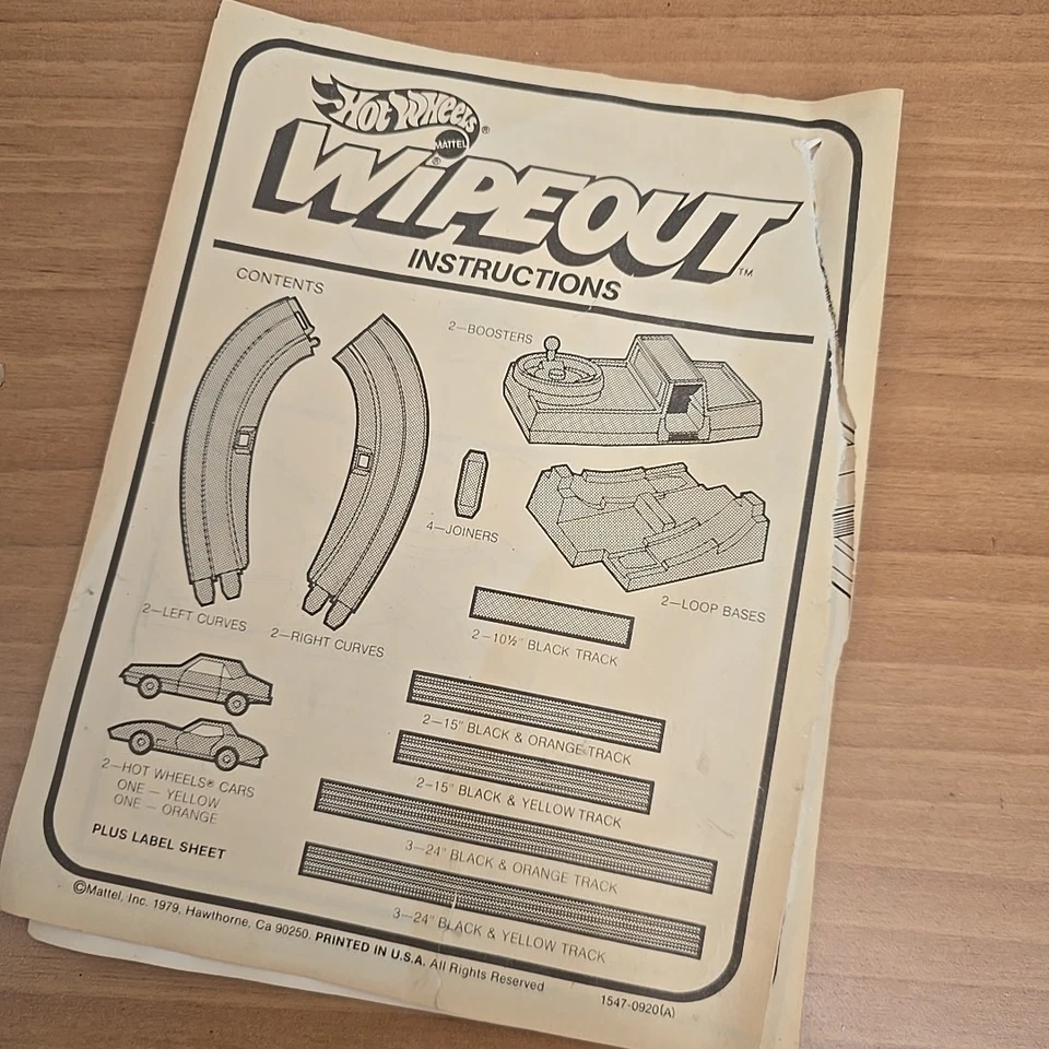 De colección 1979 Mattel Hot Wheels Wipeout pista de carreras casi completa con caja Foto 2 de 4