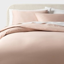 King Performance Sateen Duvet Cover and Sham Set Pink - Threshold