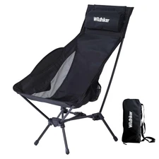 Wildhiker Portable Compact Folding Camping Chairs – Lightweight High Back wit...