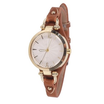 Namvo Damen Leder Quarzuhr dünnes Armband Damenuhren Analog Quarz