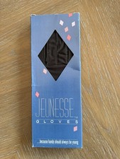 Vtg Jeunesse Black Gloves Women One Size Stretch Orig. Box 1970  s New Old Stock