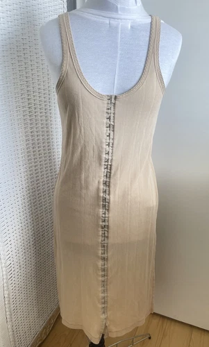 PALM ANGELS Abito tubino Urban Outfitters marrone chiaro cotone neutro gancio e occhiello midi taglia S us intime ottimeioni