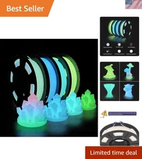 1.75 mm Glow in the Dark PLA Filament Bundle - Green, Blue, Blue-Green, 250g x 4