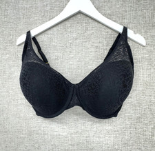 Natori Pretty Smooth Bra Womens 32G Black Lace Underwire Lightly Lined Full Fit