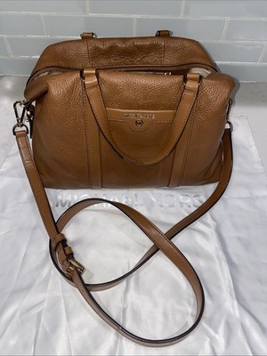 NEW with Tags DISPLAY Michael Kors BECK Med Leather Satchel Crossbody Bag Brown
