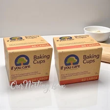 2 If You Care Baking Cups~FSC & Compostable~Unbleached~Chlorine-Free~120 Large