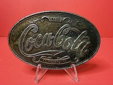 Five Cents Coca-Cola At Fountains Vintage Advertising Brass Tone Belt Buckle