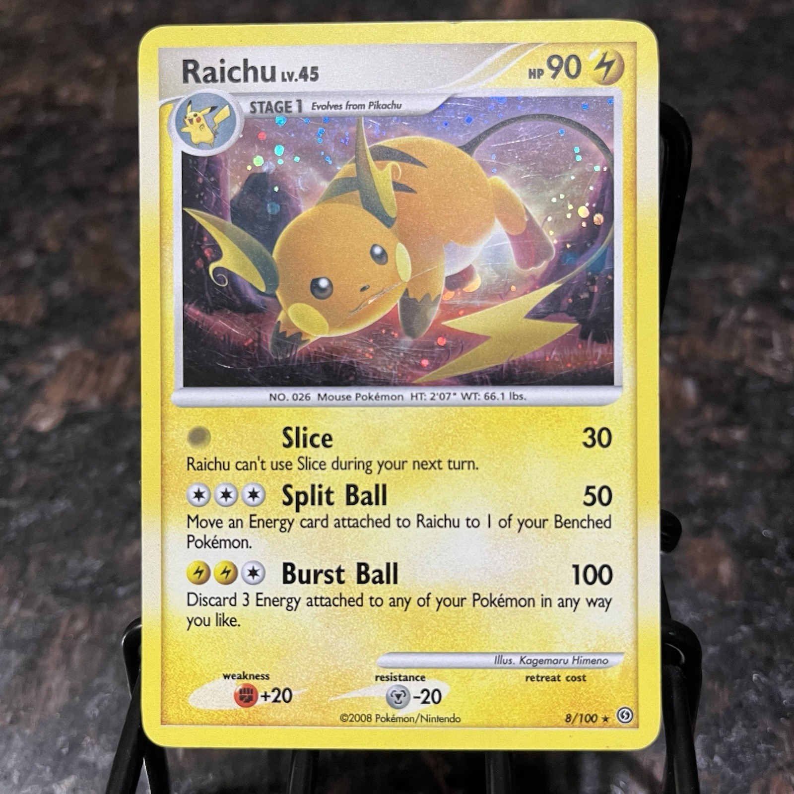 2008 Raichu 8/100 Holo Diamond & Pearl Stormfront Pokemon Trading Card Game | MP