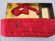 Vintage Disney MickeyMouse Red Tuxedo cummerbund belt And Bow Tie
