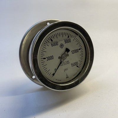 #ad McDaniels Controls 4” Dial Liquid Filled Pressure Gauge 0 15000 PSI Panel Mount $56.24