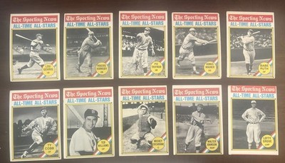 1976  Topps  THE SPORTING NEWS' ALL-TIME ALL-STARS Baseball Cards 10 Different