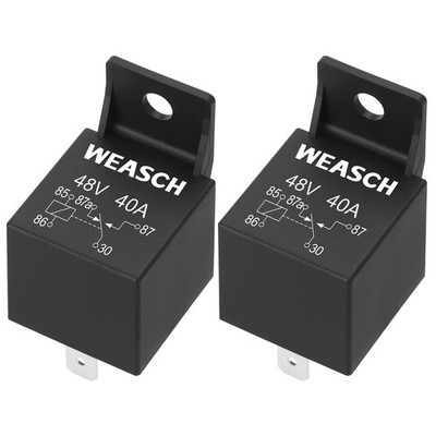 Weasch 2 Pack Car Relay, 48V 40A, 5 Pin SPDT, Automotive Switches and Starter...