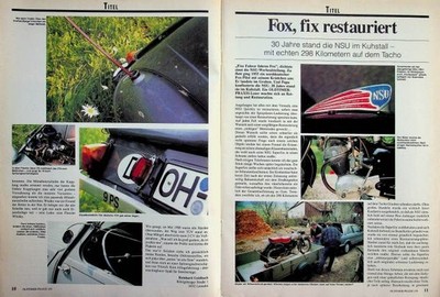 Oldtimer Praxis 01/1991 NSU Super Fox in einer seltenen Vorstellung auf 3 Seiten