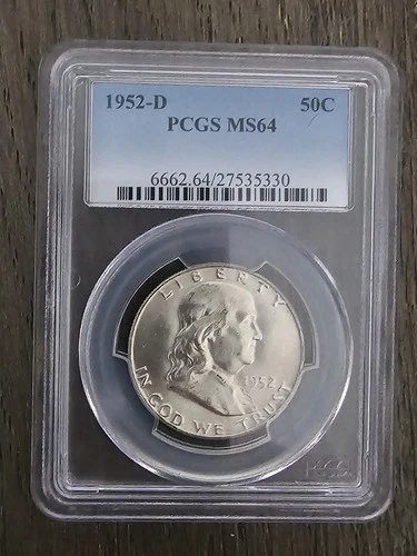 1952-D Franklin Half Dollar MS64 PCGS Blue Label