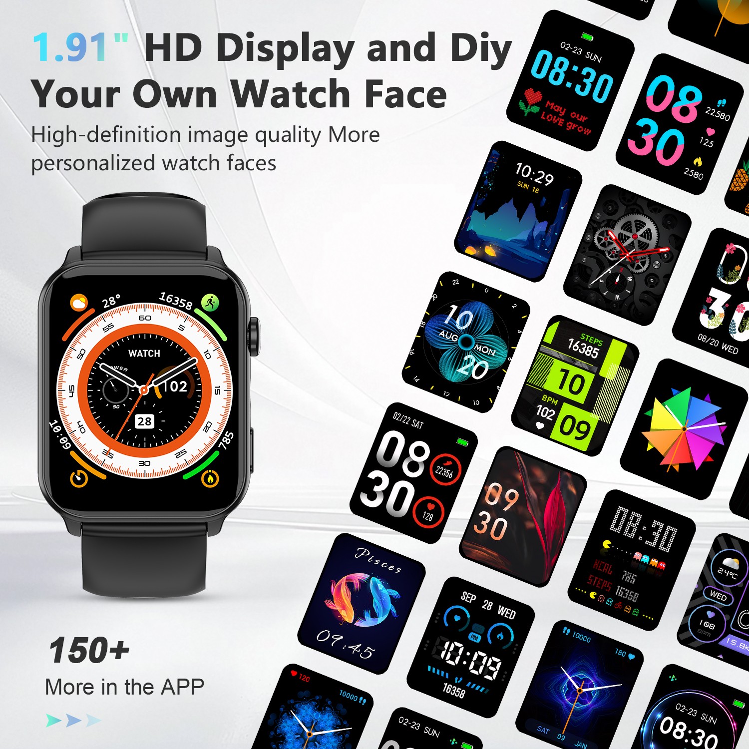 Medical Fitness Smart Watch Heart Rate Sleep Monitor Water-Resistant Bluetooth