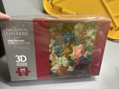 The National Gallery Van Brussel Flowers in a Vase 3D Lenticular Puzzle 500pc