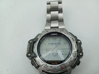 Casio Pro Trek PRT-500 Watch Men 48mm Analog Digital Gray Tone Round New Batt BL