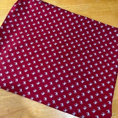 Tommy Hilfiger Full Flat Sheet Red Crab Print 100% Cotton Nautical Coastal Vtg