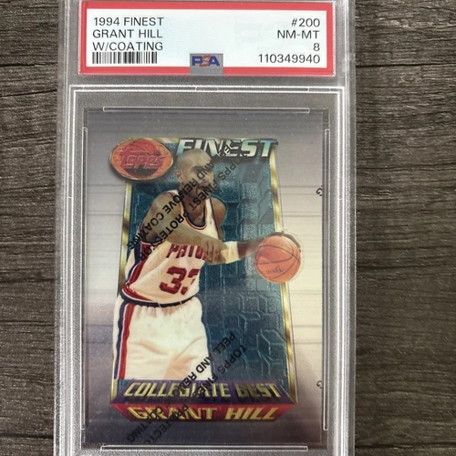 1994-95 Topps Finest - Collegiate Best Grant Hill #200 (RC) PSA 8