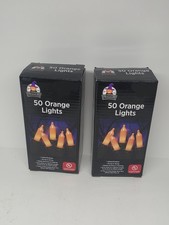 LED Halloween 50 Color String Lights   Orange   Indoor/Outdoor 2 Pack