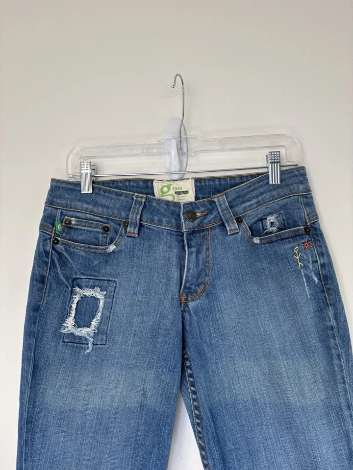 Pantalones de mezclilla Grass Los Angles The Grass Is Greener Laurel talla 29 desgastados 30x32 Foto 4 de 4