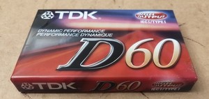 TDK D60 Blank Audio Cassette NEW High Output Dynamic Performance (A)