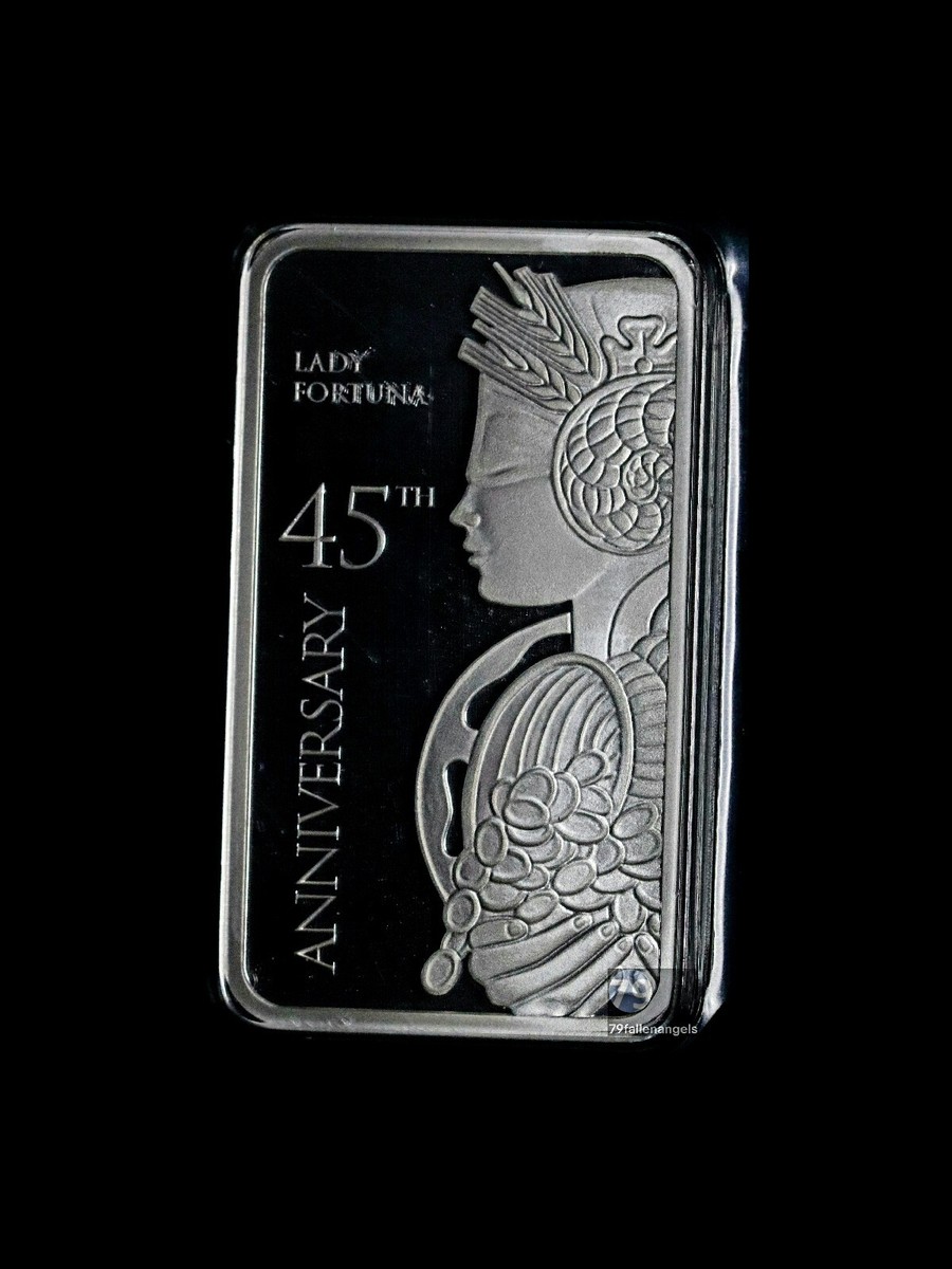 Lady Fortuna PAMP Suisse 45th Anniversary Silver 1 oz Bar (In