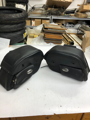 Original Hard Leather Saddlebags Luggage Motorcycle Accessorie Saddle bags  (2)