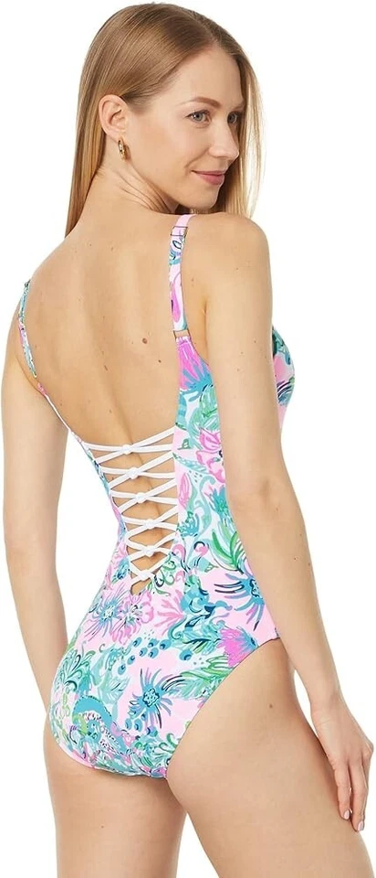 Traje de baño de una pieza LILLY PULITZER Isle Lattice talla 6 pétalos del paraíso nuevo con etiquetas Foto 2 de 4