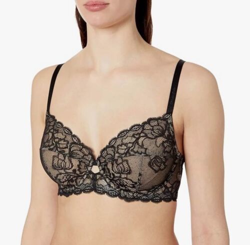 Calvin Klein Nwt Unlined Underwire Seductive Comfort Unlined Black Lace Bra 44DD