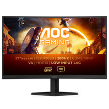 Screen AOC 27" VA FHD 280Hz 0.3ms 1500R Curved Gaming Monitor Antiglare C27G4ZXE
