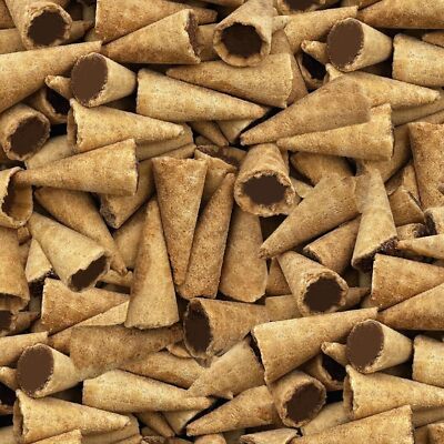 Milk Cocoa and Hazelnut Cream Filled Crispy Mini Waffle Cones, 1.5-Pound Pack